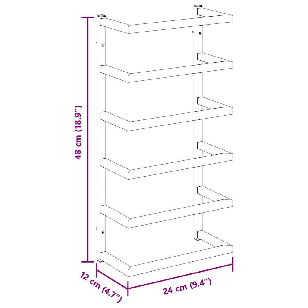 Handtuchständer Schwarz 24x12x48 cm Stahl