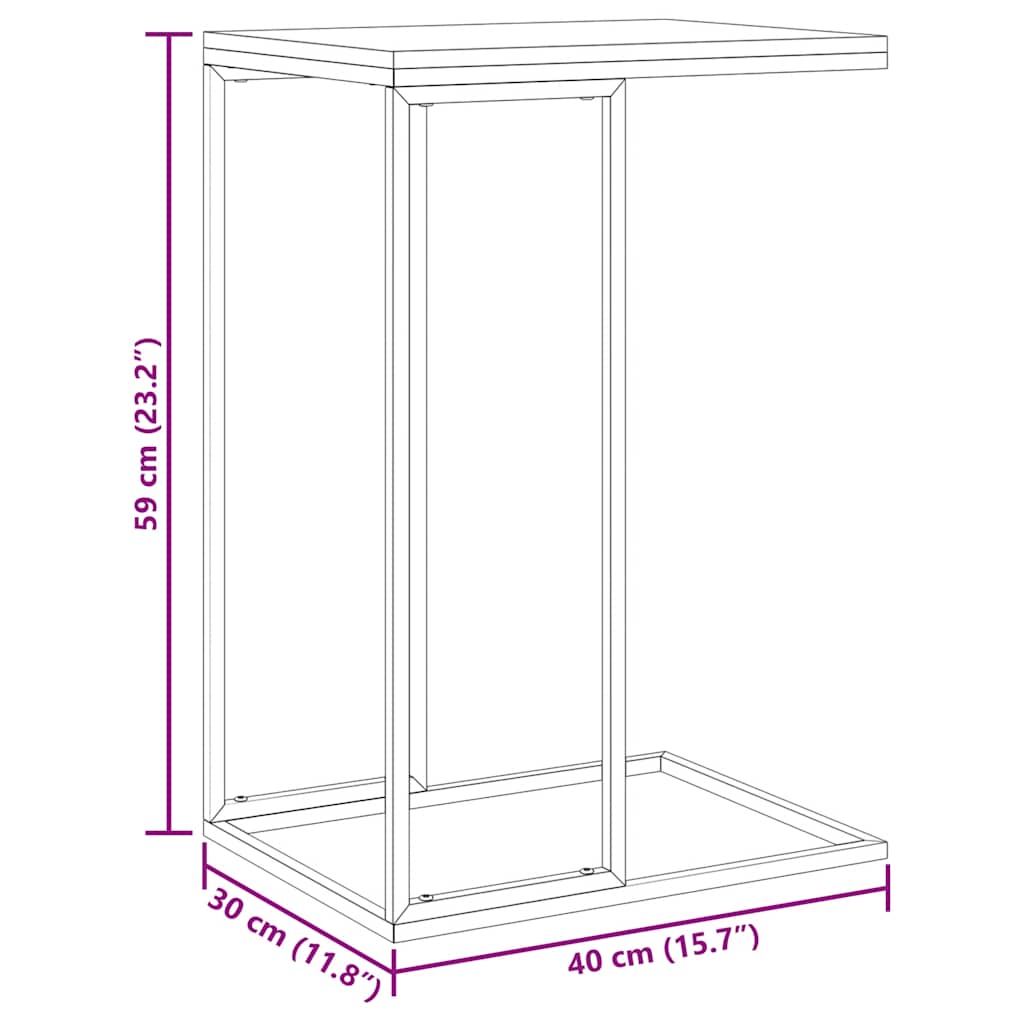 vidaXL Table d'appoint noir 40x30x59 cm Aggloméré
