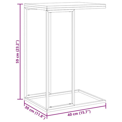 vidaXL Table d'appoint noir 40x30x59 cm Aggloméré