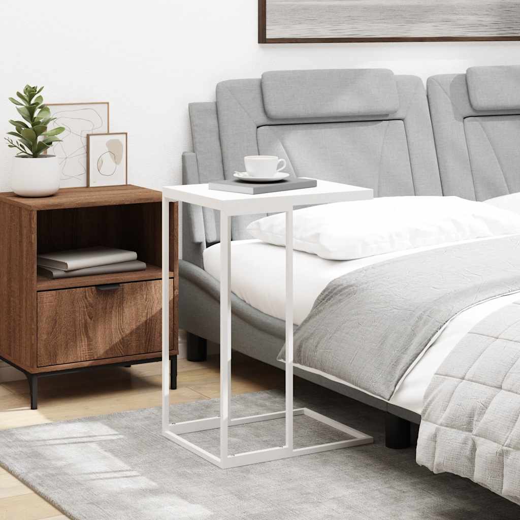 vidaXL Table d'appoint Blanc 40x30x59 cm Bois d'ingénierie