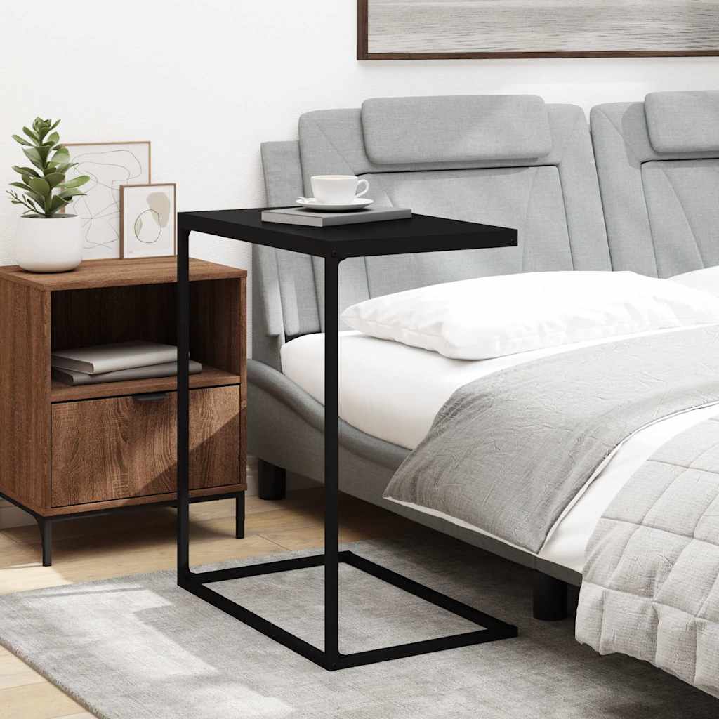 vidaXL Table d'appoint noir 55x35x66 cm Bois d'ingénierie
