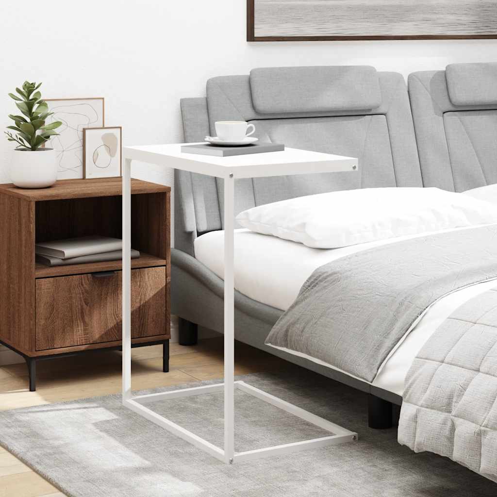 vidaXL Table d'appoint Blanche 55x35x66 cm Bois d'ingénierie