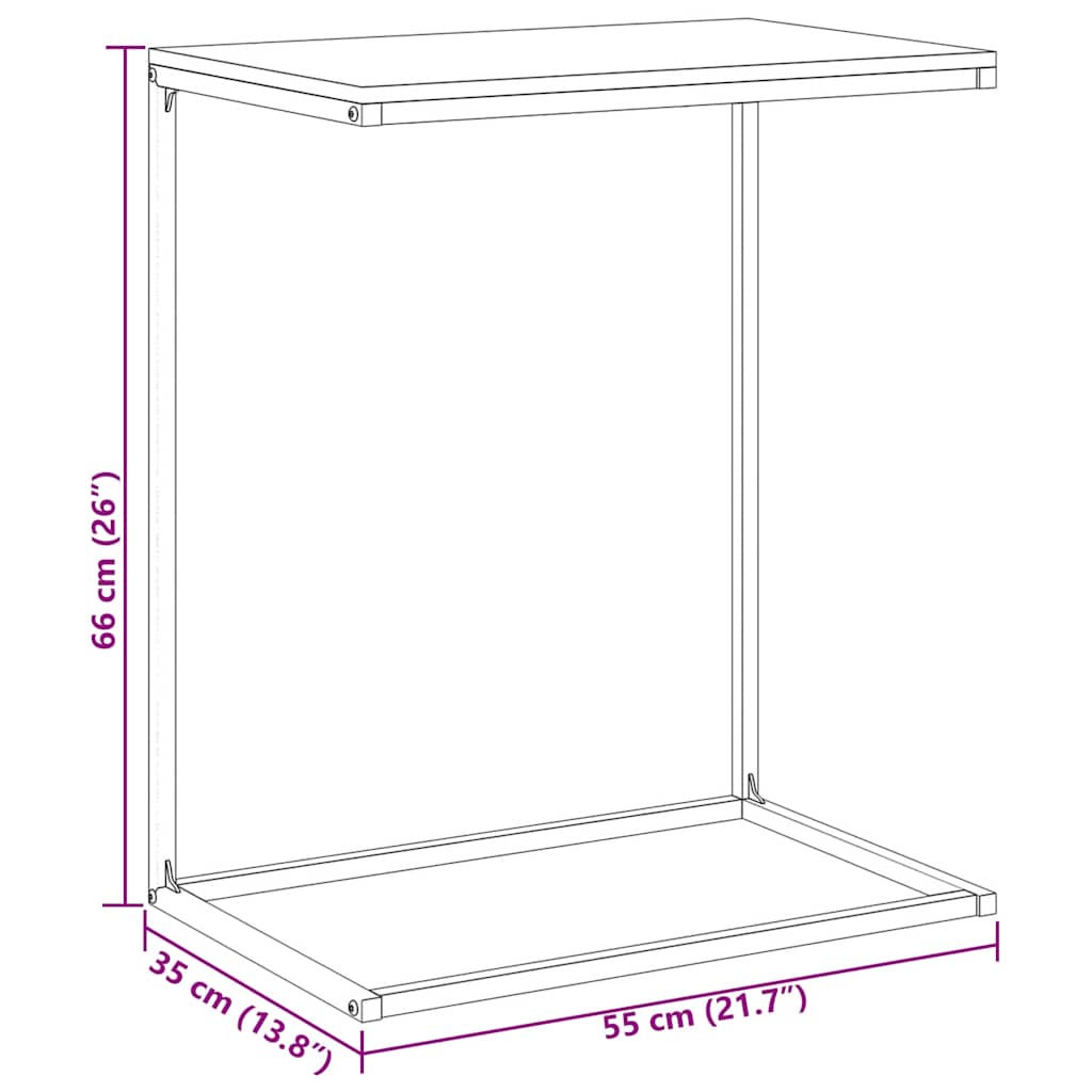 vidaXL Table d'appoint Blanche 55x35x66 cm Bois d'ingénierie