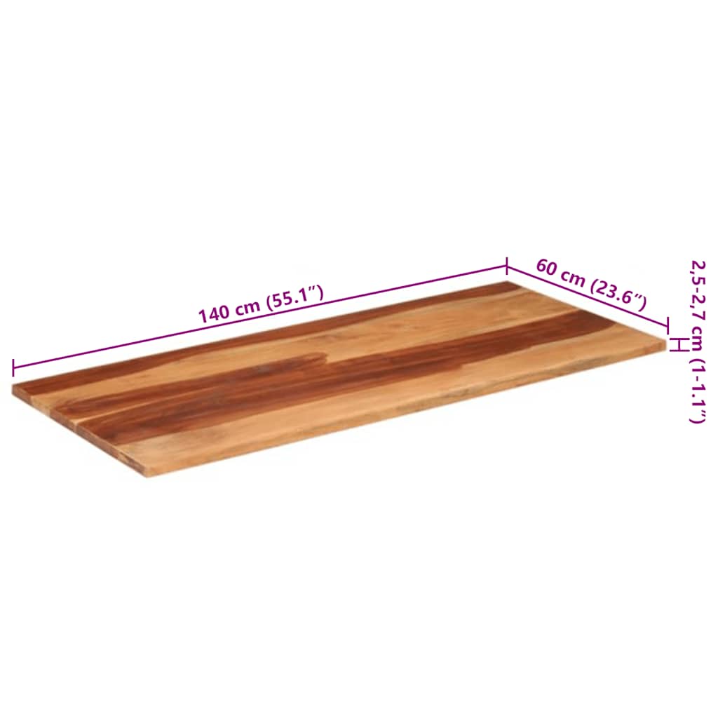 vidaXL Plateau de table 140x60x(2,5-2,7) cm Bois d'acacia massif