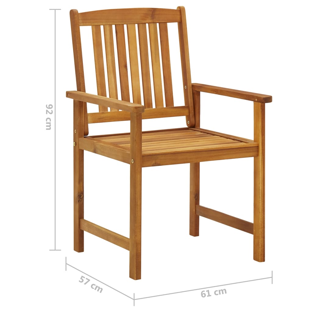 vidaXL Chaises de jardin avec coussins 6 pcs Bois d'acacia massif