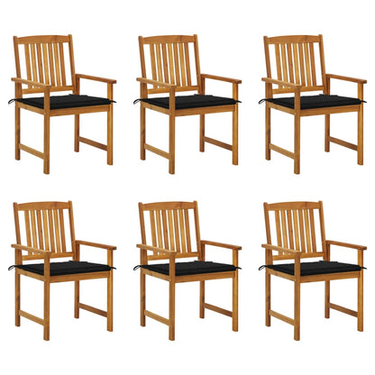 vidaXL Chaises de jardin avec coussins 6 pcs Bois d'acacia massif