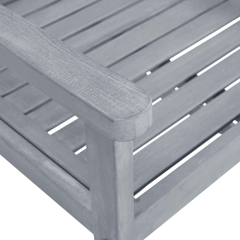 vidaXL Gartenstühle mit Kissen 6 Stk. Massivholz Akazie Grau