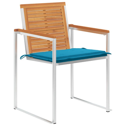 vidaXL Chaises de jardin 4 pcs avec coussins Bois d'acacia massif