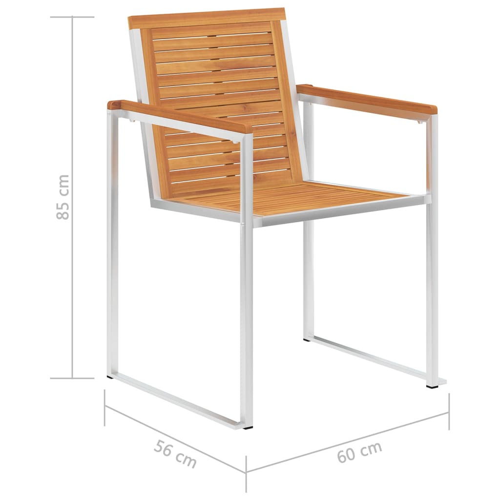 vidaXL Chaises de jardin 4 pcs avec coussins Bois d'acacia massif