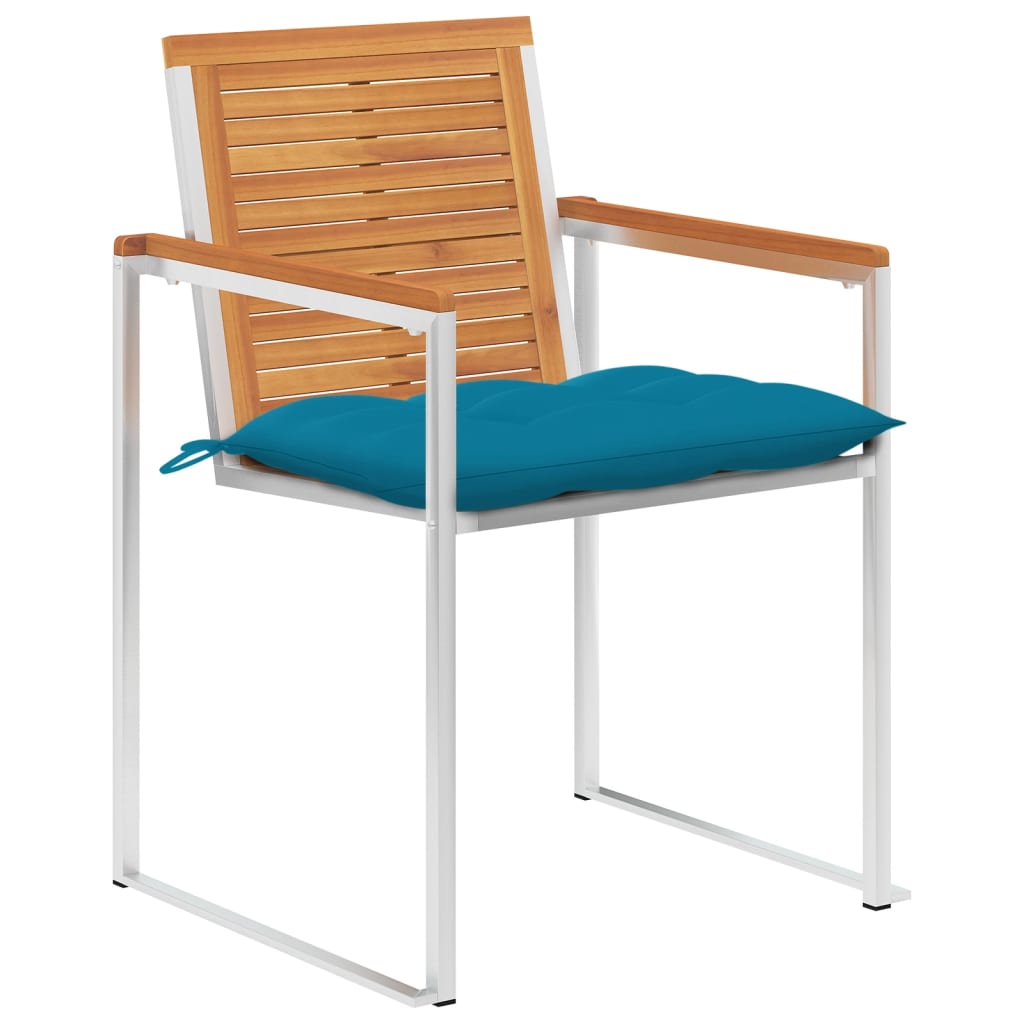 vidaXL Gartenstühle 4 Stk. mit Kissen Massivholz Akazie