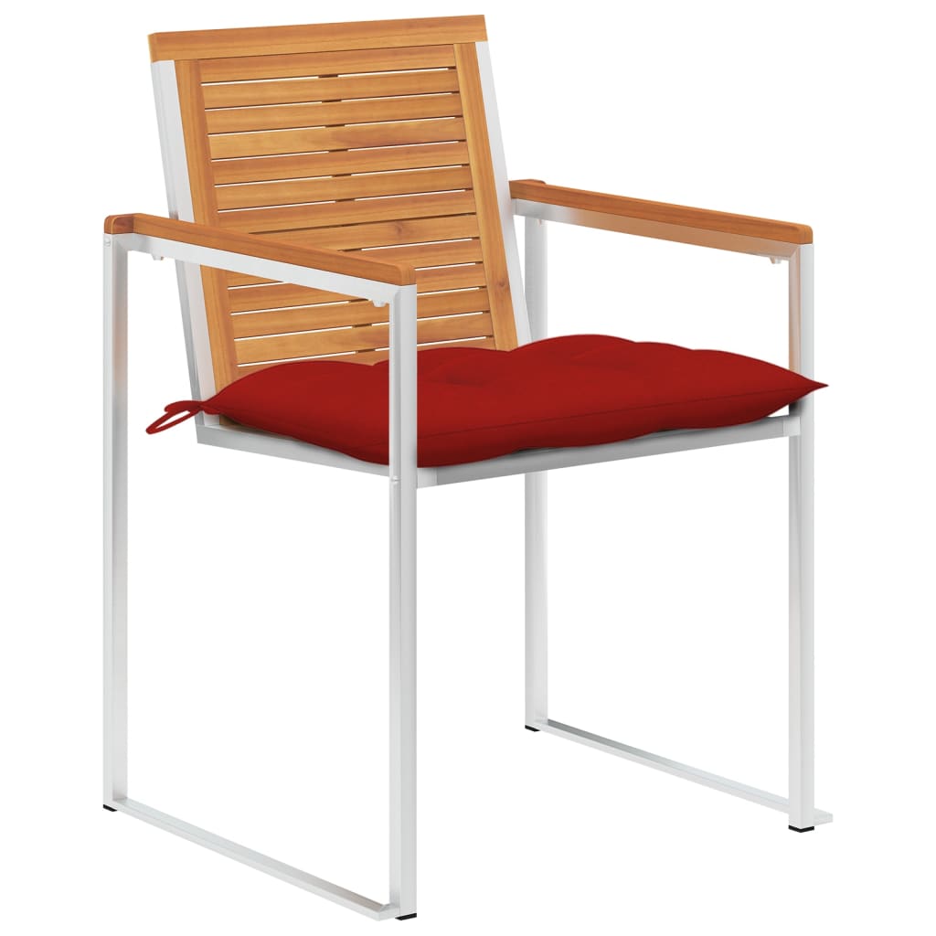 Gartenstühle 4 Stk. mit Kissen Massivholz Akazie