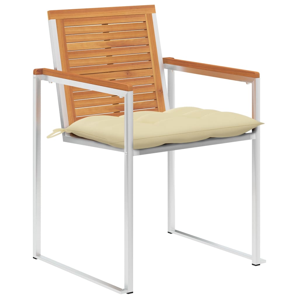 vidaXL Gartenstühle 6 Stk. mit Kissen Massivholz Akazie