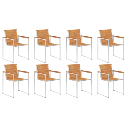 vidaXL Chaises de jardin 8 pcs. avec coussins Bois d'acacia massif