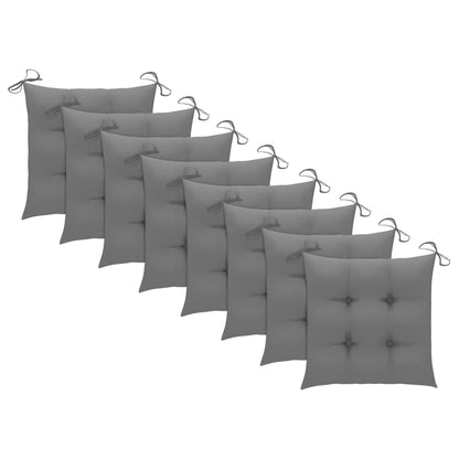 vidaXL Chaises de jardin 8 pcs. avec coussins Bois d'acacia massif