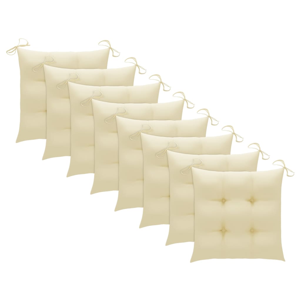 vidaXL Chaises de jardin 8 pcs avec coussins Bois d'acacia massif