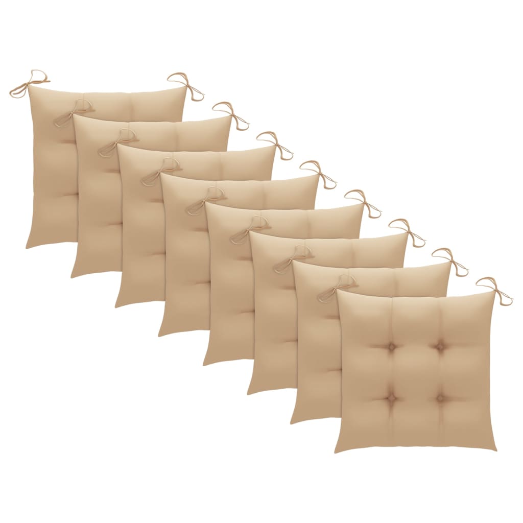 vidaXL Chaises de jardin 8 pcs avec coussins Bois d'acacia massif