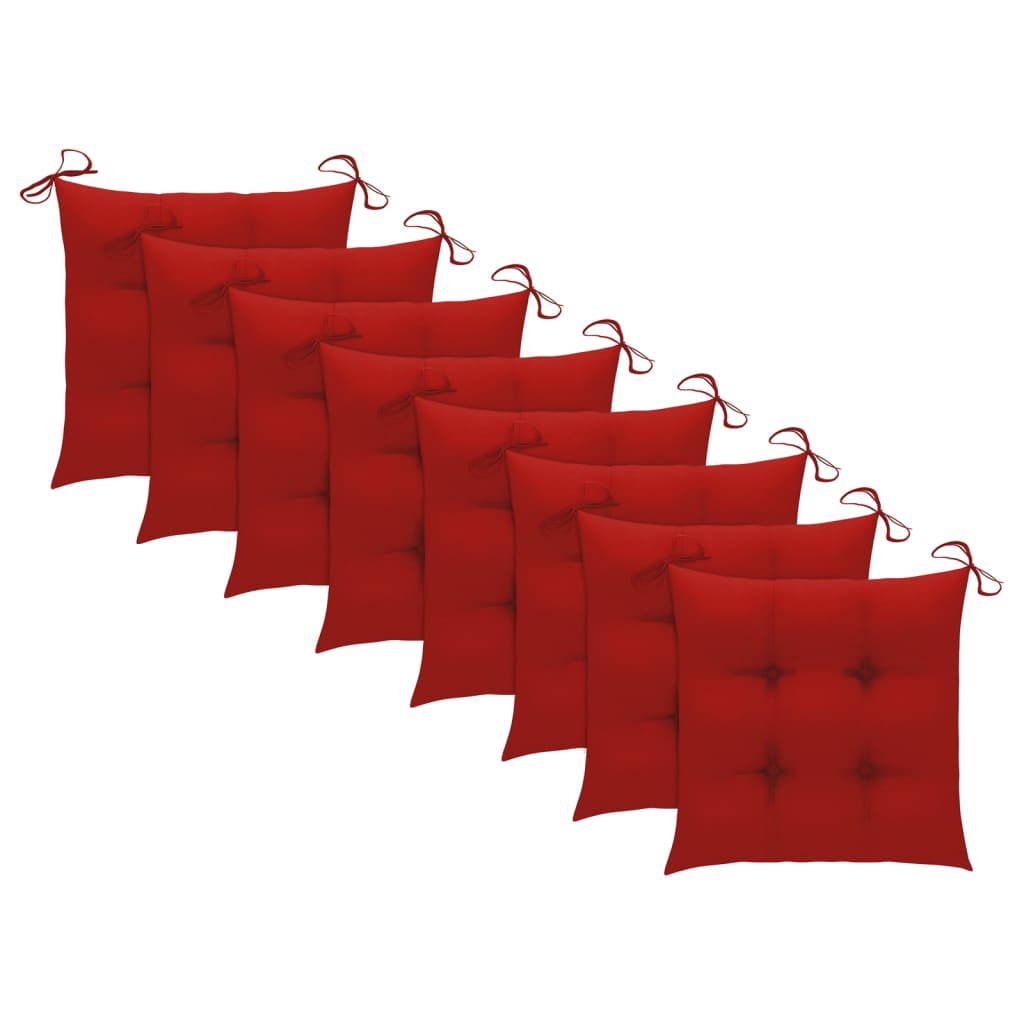vidaXL Chaises de jardin 8 pcs avec coussins Bois d'acacia massif