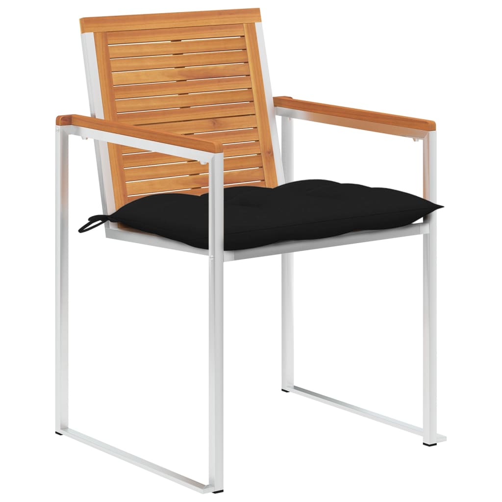 vidaXL Chaises de jardin 8 pcs avec coussins Bois d'acacia massif