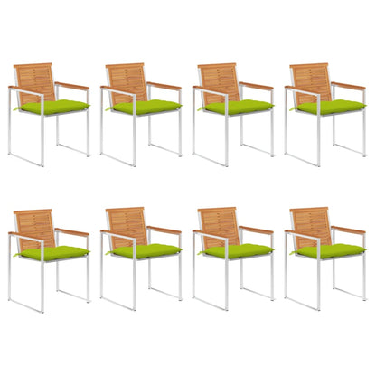 vidaXL Chaises de jardin 8 pcs avec coussins Bois d'acacia massif