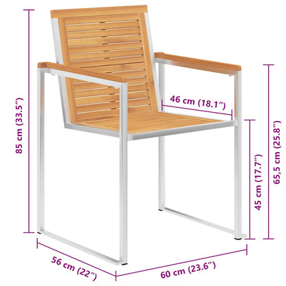 vidaXL Gartenstühle 4 Stk. mit Kissen Massivholz Teak