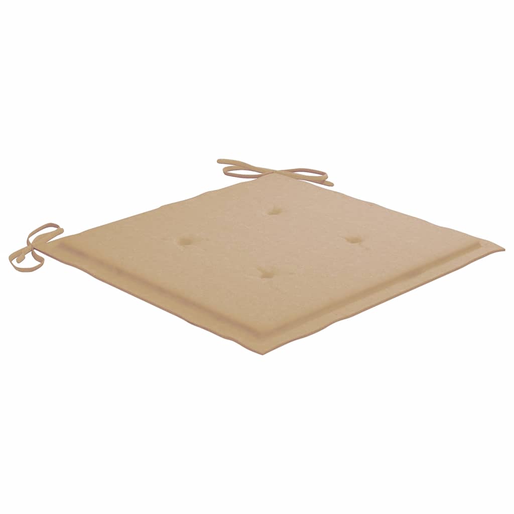 vidaXL Gartenstühle 4 Stk. mit Kissen Massivholz Teak