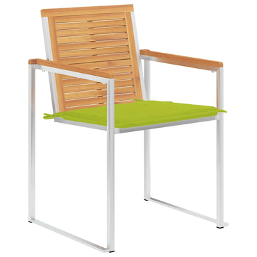 vidaXL Chaises de jardin 4 pcs avec coussins Bois de teck massif