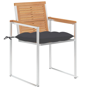 vidaXL Gartenstühle 4 Stk. mit Kissen Massivholz Teak