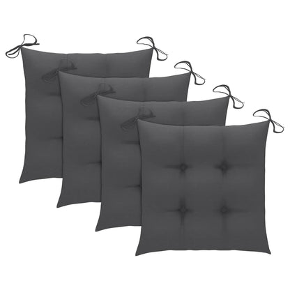 vidaXL Chaises de jardin 4 pcs avec coussins Bois de teck massif