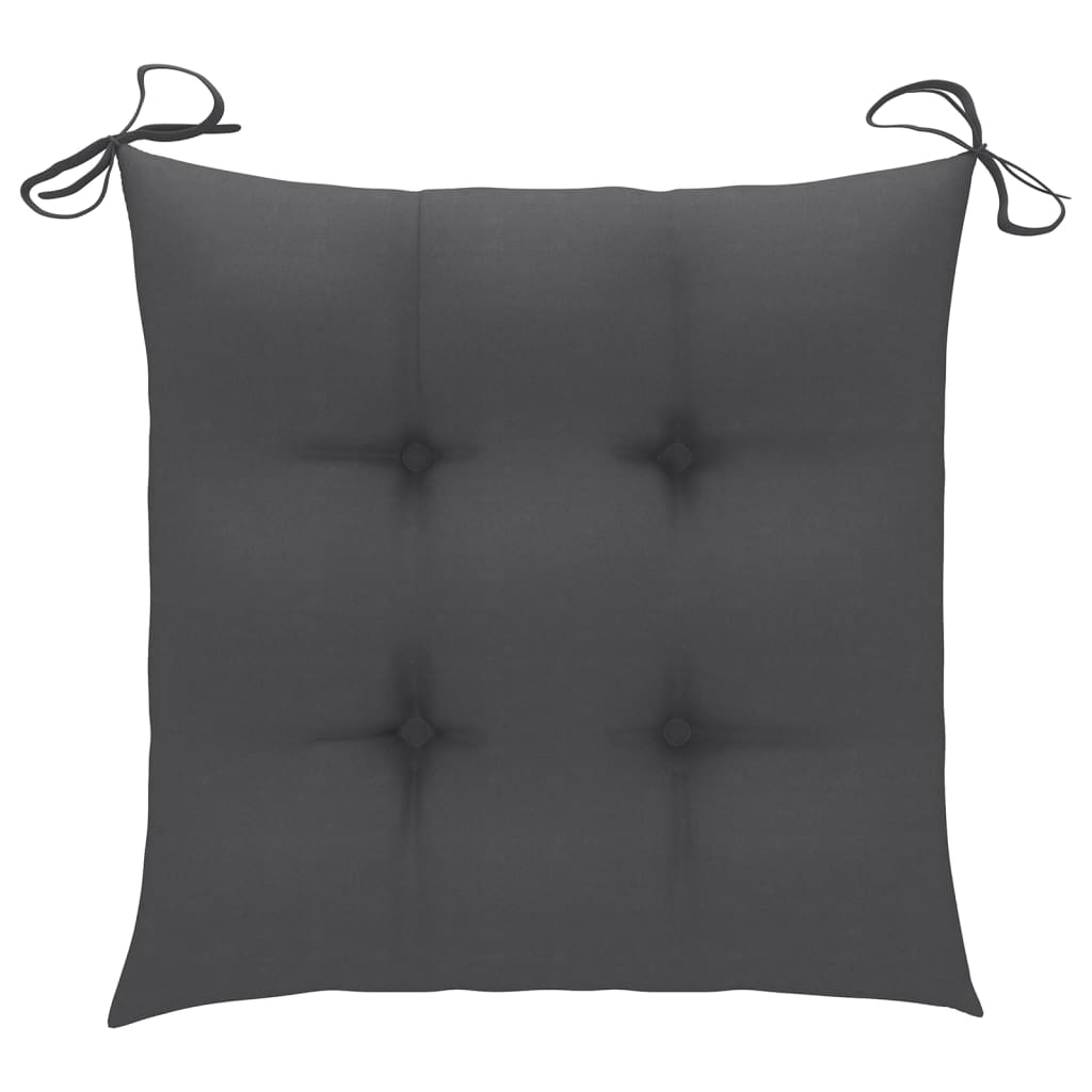vidaXL Chaises de jardin 4 pcs avec coussins Bois de teck massif