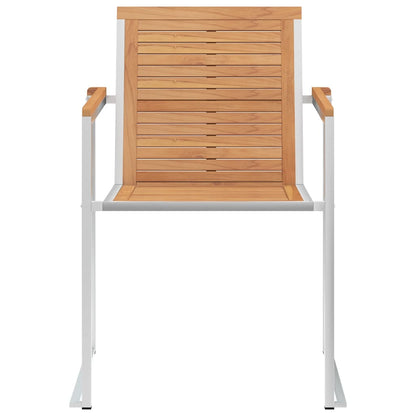 vidaXL Gartenstühle 4 Stk. mit Kissen Massivholz Teak