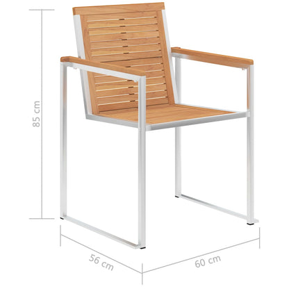vidaXL Gartenstühle 4 Stk. mit Kissen Massivholz Teak