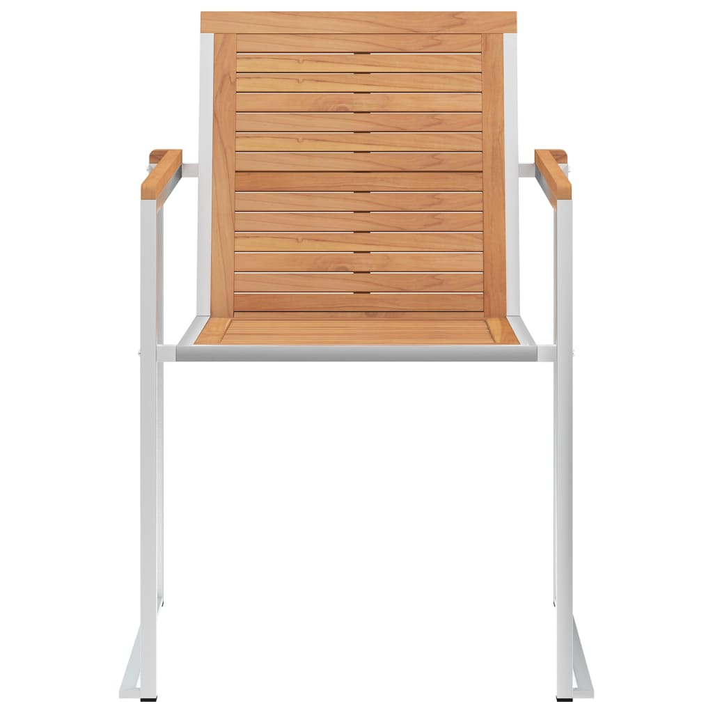 vidaXL Gartenstühle 4 Stk. mit Kissen Massivholz Teak