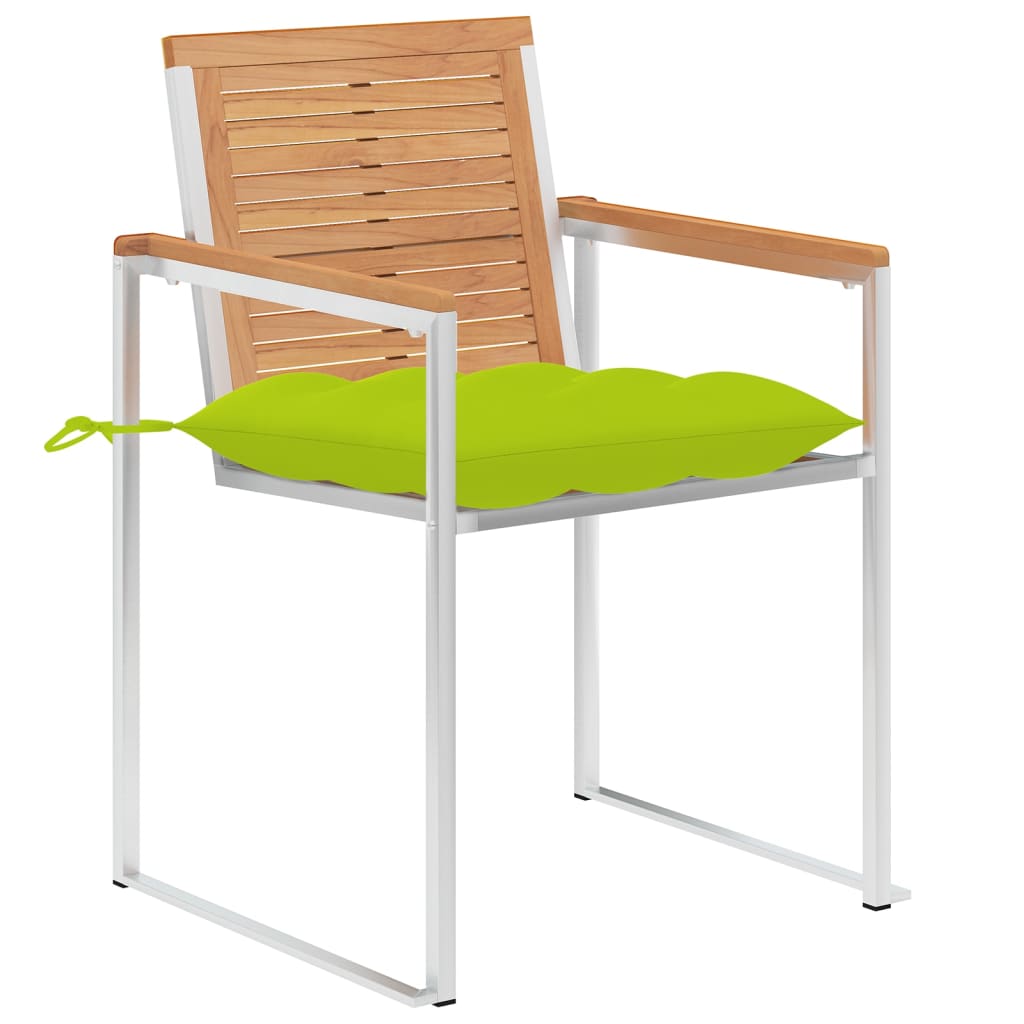 vidaXL Gartenstühle 4 Stk. mit Kissen Massivholz Teak
