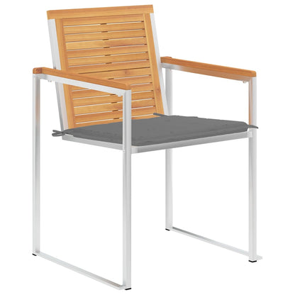 vidaXL 6 chaises de jardin avec coussins en teck massif