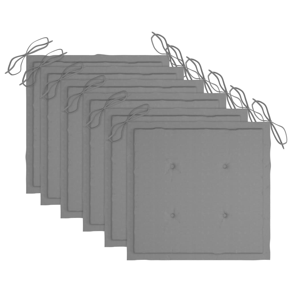 vidaXL 6 chaises de jardin avec coussins en teck massif