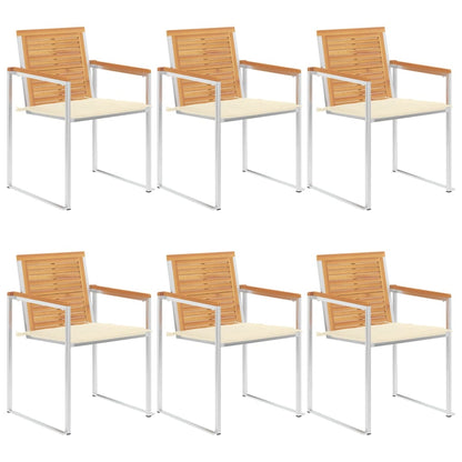 vidaXL 6 chaises de jardin avec coussins en bois de teck massif