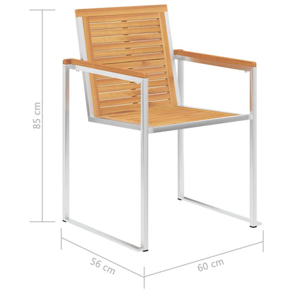 vidaXL Chaises de jardin 6 pcs avec coussins Bois de teck massif