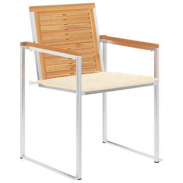 vidaXL 8 Stk. Gartenstühle mit Kissen Massivholz Teak