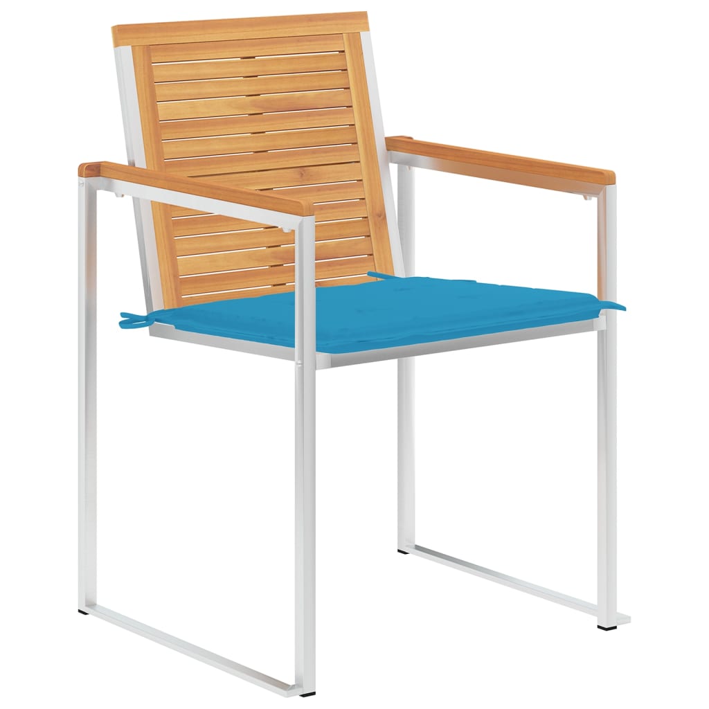 vidaXL Chaises de jardin 8 pcs avec coussins Bois de teck massif