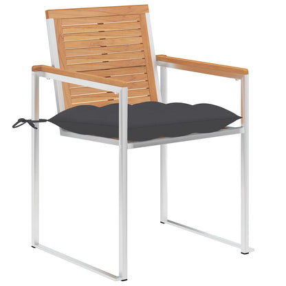 vidaXL Chaises de jardin 8 pcs avec coussins Bois de teck massif
