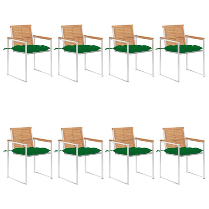 vidaXL Gartenstühle 8 Stk. mit Kissen Massivholz Teak