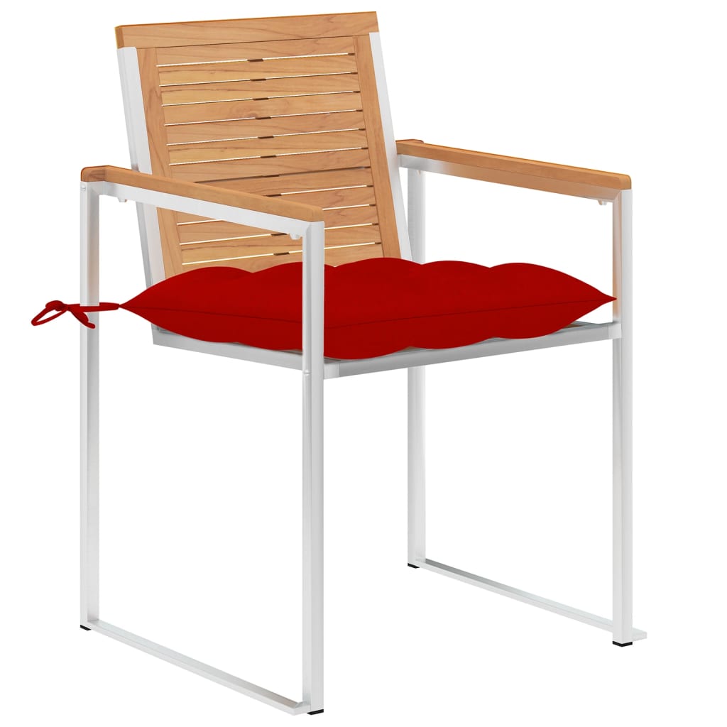 vidaXL Chaises de jardin 8 pcs avec coussins Bois de teck massif