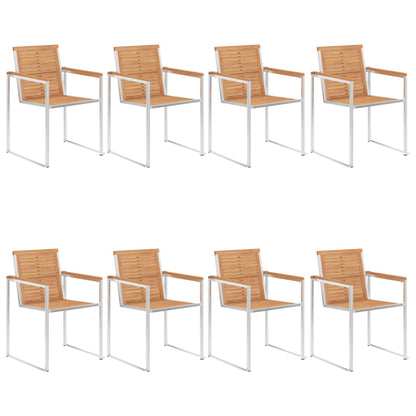 vidaXL Gartenstühle 8 Stk. mit Kissen Massivholz Teak