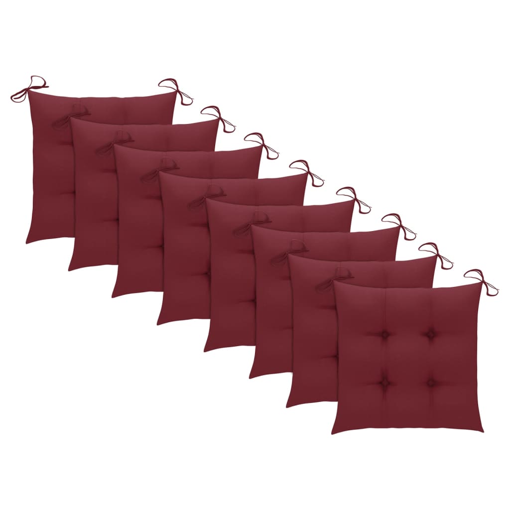 vidaXL Chaises de jardin 8 pcs avec coussins Bois de teck massif