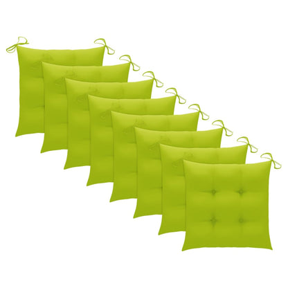vidaXL Chaises de jardin 8 pcs avec coussins Bois de teck massif