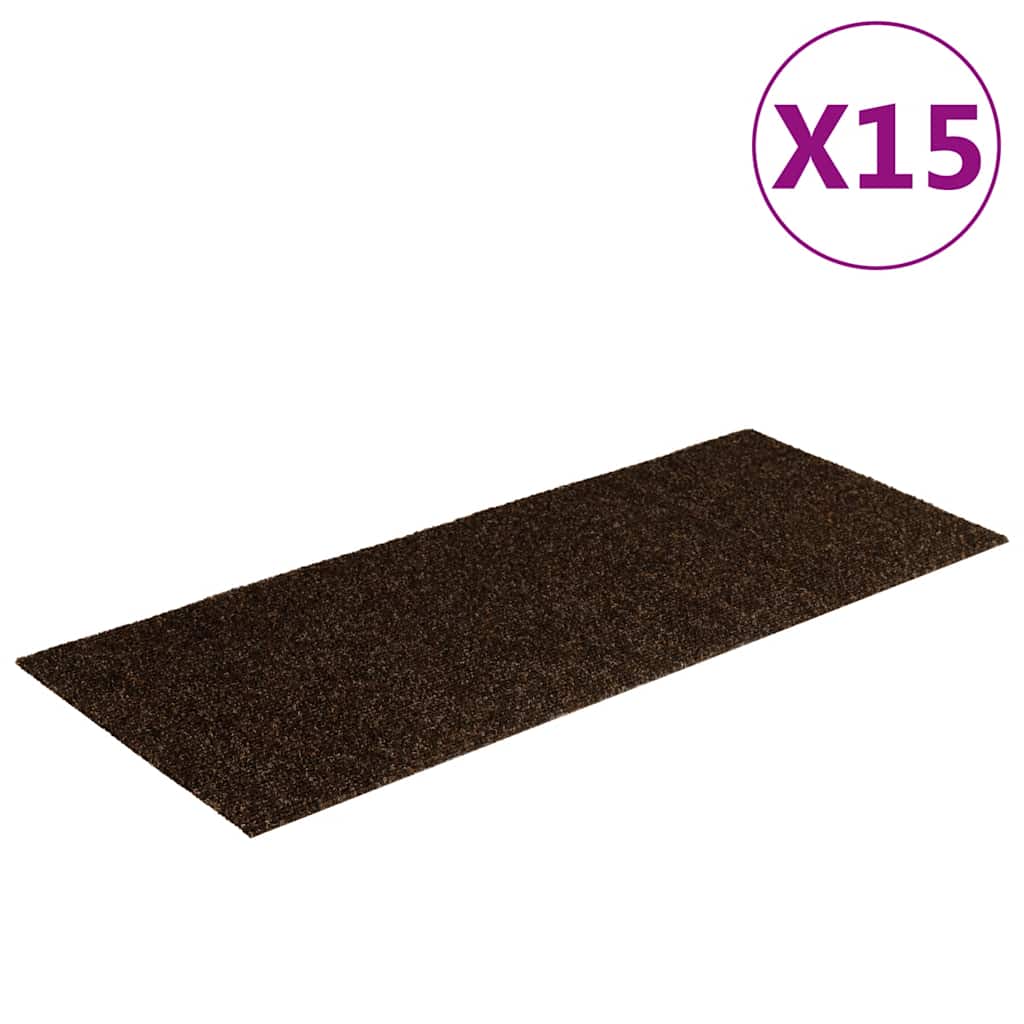 vidaXL Stufenmatten Selbstklebend 15 Stk. 60x25 cm Braun Rechteckig