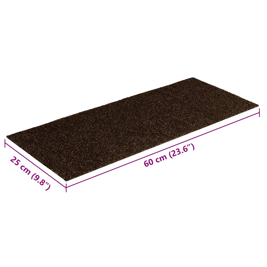 vidaXL Stufenmatten Selbstklebend 15 Stk. 60x25 cm Braun Rechteckig