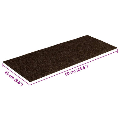 vidaXL Stufenmatten Selbstklebend 15 Stk. 60x25 cm Braun Rechteckig