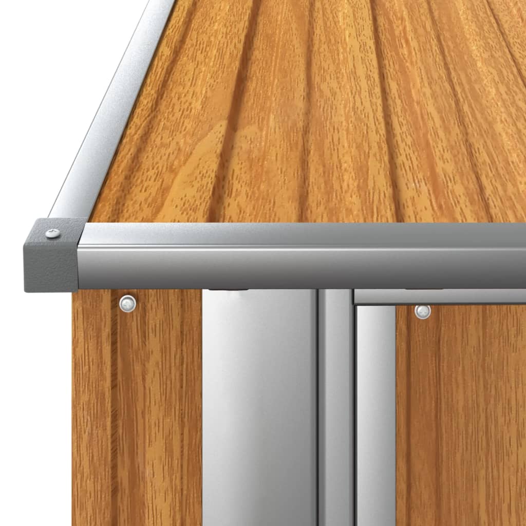 Gartenhaus 180,5x97x209,5 cm Verzinkter Stahl Holzoptik