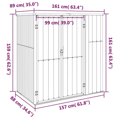vidaXL Gerätehaus Anthrazit 161x89x161 cm Verzinkter Stahl